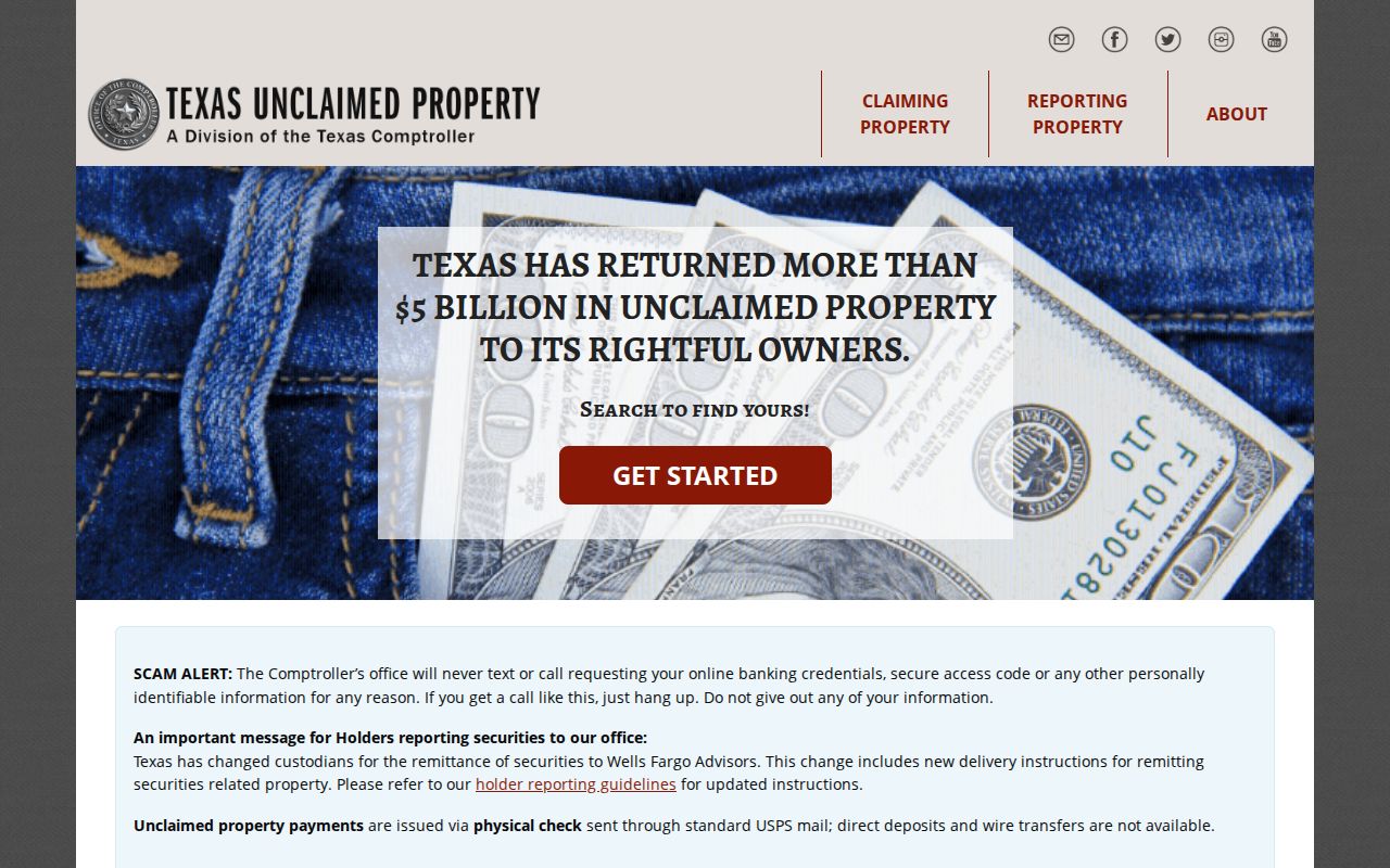Harlingen residents directory Texas unclaimed property name search form